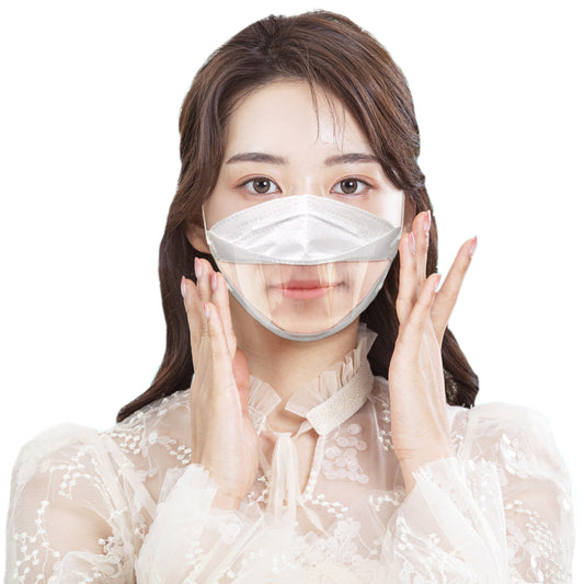 HAPPYDAY Anti Fog See Through Face Transparent Mask for Adult (10 Pieces)